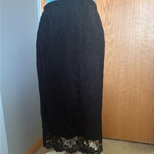Vintage J. Crew Elegant Black Lace Skirt